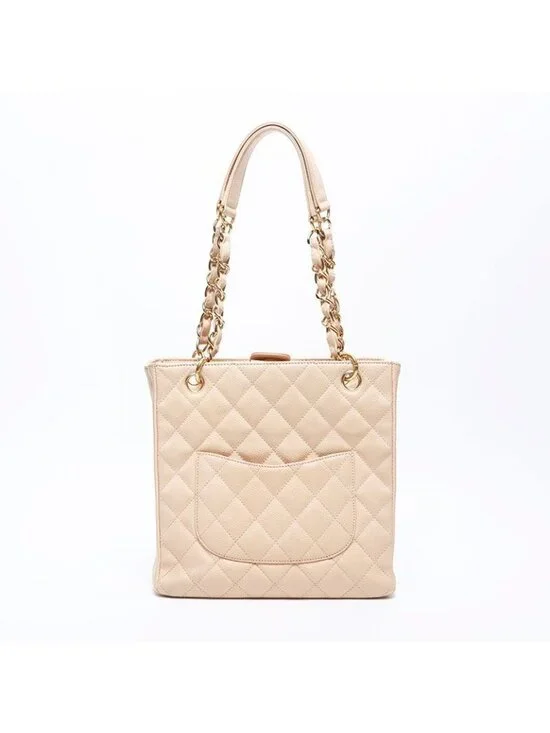 Chanel Shoulder Bag CC Logo Quilted Caviar Leather Chain - Picture 2 of 10